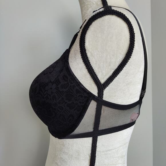 NWT Victoria's Secret Sz 34DDD Black Lace Push Up Bra - Picture 4 of 7